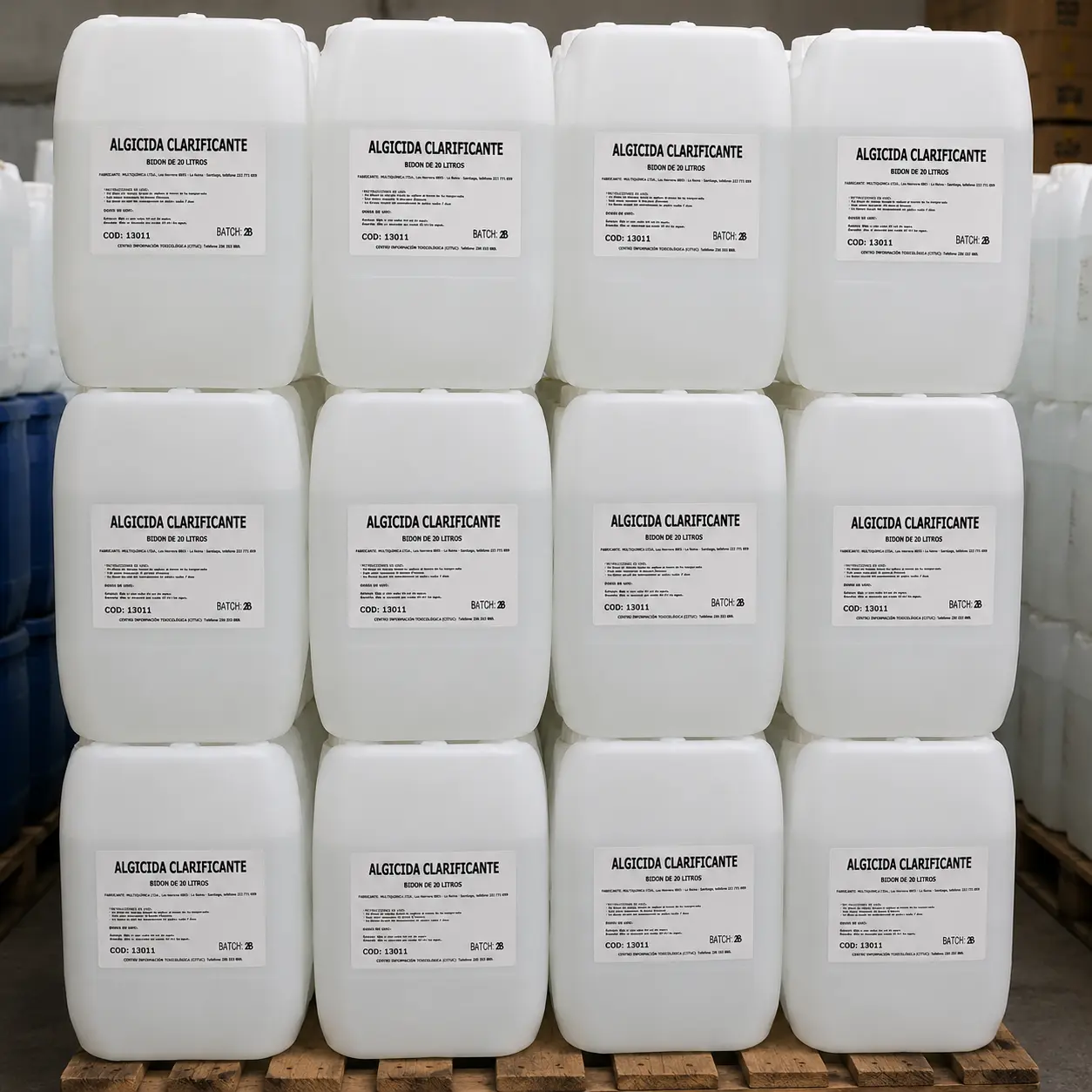 Algicida clarificante bidón de 20 litros Multiquímica