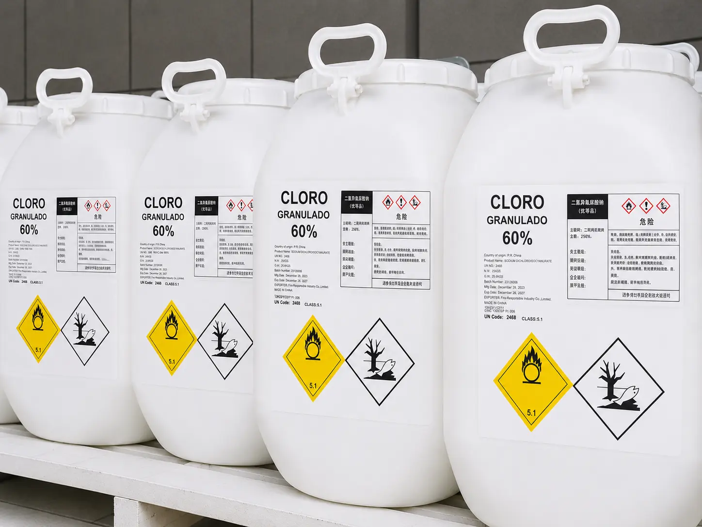 Tambores de cloro granulado Multiquímica
